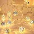 Miniatyrbillede 1 af 4: Marokkansk Lampe, LED Lysguirlande, Julepynt, Indendørs Lysguirlande, 3 Meter | 20 Varme Hvide LED'er | Orientalisk Dekoration