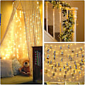 Miniatyrbild 3 av 5: 2-pack 10m LED-ljusslingor, 2 ljuslägen, batteridrivna, 100 LED, silvertråd, för sovrum, vägg, julparty, bröllop, födelsedag, dekoration