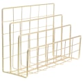 Miniatyrbilde 2 av 3: 1 stk Enkel Legering Fil Dokument Stativ Stativ Skrivebord Oppbevaringsstativ Filholder (lys gull)Gull17.5 Golden 17.5X14X8.5CM
