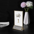 Miniatyrbilde 5 av 5: 6 stk Gull Skiltstativ 4x6 Tommer Akryl Dobbeltsidig Skrivebordsdisplay Stativ Bryllup Bord Digital St