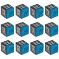 Pikkukuva 2 / 2: 12 kpl Keppi Pyyhkimisjauhe Pool Pöytä Keppi Liitu Biljardi Peli Tarvikkeet Sininen 2.5x2.2cm Blue 2.5x2.2cm