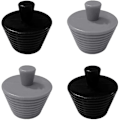 Miniatyrbild 1 av 5: Set med 4 Universal Silikon Badkarssänka Avloppspluggar (2 Svarta & 2 Grå)