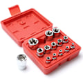 Miniatyrbild 1 av 4: Set med 14 E-typ stjärnformade Torx-hylsor i spärrlåda | Hylsset med E-profiler