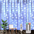 Miniatyrbillede 1 af 5: Køligt Hvidt Lysgardin Led Lysstreng Led Lysstreng Gardin, Vandafvisende Dekoration Til Jul, Fest Dekoration, Indendørs Belysning