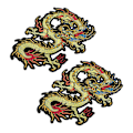 Miniatyrbillede 3 af 3: 2 stk. Stofklistermærker Tøj Kjole Trim Patch Håndværk Broderi Patch Dragon Broderet Patches S