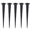 Miniatyrbillede 1 af 2: 5 stk Solcellelys Udendørs Solcelle Jordlys Græslys Solcelle Fakkellys Pigge Udendørs Black 16X3.5CM