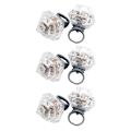Miniatyrbillede 1 af 3: 6 stk. Simuleret Diamant Finger Ring LED Lysende Ringe Blinkende Legetøj Party Favør Gaver 3,5X4,4cm 3.5X4.4cm
