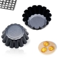 Miniatyrbild 2 av 5: Äggtarteform, Muffinsform, Återanvändbar Tartelettform Mini, Non-stick Muffinplåtar Kolstål Pudding Tartelettform För Kökskaka Bakverktyg (4st,