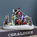 Miniatyrbillede 4 af 5: Julelandsbyhus Lysende Landskab Harpiks Skrivebordsdekoration
