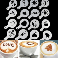 Miniatyrbillede 1 af 3: 16 stk. Kaffe Latte Art Stencils Skabeloner Kaffe Tilbehør yiyi