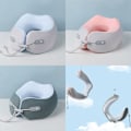 Miniatyrbild 3 av 5: Memory Foam Resekudde Långsam Återhämtning U-formad Nackkudde*ryy Light Grey