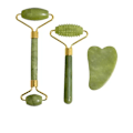 Pikkukuva 2 / 5: 4-in-1 Kasvojen Rulla ja Gua Sha -setti - Kasvojen ja Silmien Jaderulla, Jaderulla Gua Sha, Kuuma tai Kylmä Kasvojen Hierontarulla - Aito Jade - Naisille