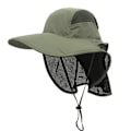 Miniatyrbild 1 av 3: Solhatt för Män Kvinnor UPF 50+ Utomhus UV Sommarkeps med Nackskydd Vandring Fiskarehatt Strand Vikbar Safari Bush Hat Mesh Hat