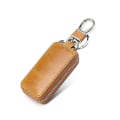 Miniatyrbillede 1 af 5: Bilnøglebeskytter Universal Ko Læder Bil Fjernbetjening Nøgle Etui Nøgle Etui Nøglering Lynlås Etui Smart Nøglering Etui Klips, 1 Pakke Brun
