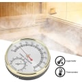 Miniatyrbillede 2 af 5: Sauna Termometer Urskive Metal Hygrometer Hygro-termometer Indendørs Tilbehør (1 stk., Guld)