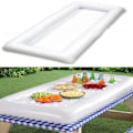 Miniatyrbilde 3 av 3: 2 stk PVC Oppblåsbare Tallerkener Salatbuffet Iskjøler Piknik Drikkebord Fest Camping Tallerkener White 2pcs