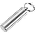 Miniatyrbillede 1 af 5: Nøglering Pilleholder, Vandtæt Medicin Pilleæske i Rustfrit Stål Medicin Nøglering Pillebærer Camping Flaskeholder Container Nøglering (1 stk,