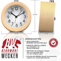 Miniatyrbillede 2 af 5: Analogt vækkeur - Retro Design - Lysende Urtavle Med Lys - Lydløs - Rejsevækkeur - Hørbar Alarm - Snooze-knap Snooze-funktion - Batteri O