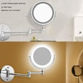 Miniatyrbild 5 av 5: /Ryi/ LED-belyst sminkspegel - 10x förstoring, belyst väggmonterad badrumsspegel, dubbelsidig flexibel svanhals, 360° rotation med USB-kabel42-