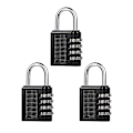Miniatyrbillede 1 af 4: 3 stk. Husråds Bagage Lås Firecifret Kode Lås Til Rejser (sort)Sort8X4CM Black 8X4CM