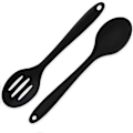 Miniatyrbillede 1 af 5: 2 stk. Silikon Ikke-klæbende Blandeskeer, BPA-fri og Fødevarekvalitet Serveringsske, Høj Varmebestandighed Op til 480F, Hygiejnisk Design med Huller