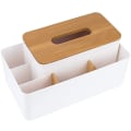 Miniatyrbilde 2 av 5: Multifunksjonell Oppbevaringsboks Bambus Skrivebord Organizer Avtakbar Vevboks Ansiktsvevholder, Skrivebord Oppbevaringsboks, Avtakbar Tre Skrivebord Organizer
