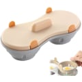 Miniatyrbillede 5 af 5: Mikrobølgeovn Æggepocherer, Sikker Dobbelt Kop Æggeskål, Drænende Æggekoger (1 stk, Nordisk Orange)
