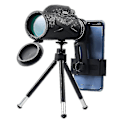 Miniatyrbillede 4 af 4: Monokular Starscope Teleskop, 80x100 Højtydende Prisma Teleskop, Med Smartphone Holder Stativ Vandafvisende Monokular Til Fuglekiggeri, Vandreture