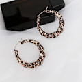 Miniatyrbillede 2 af 5: Leopard Hoop Øreringe til Kvinder - Store Statement Geometriske Cirkel Øreringe, Drop Dangle Øreringe Mode Smykker til Piger