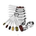 Miniatyrbilde 1 av 4: Simply Gourmet Målebeger og -skjeer Sett med 13 Rustfritt Stål for Matlaging og Baking