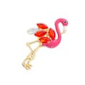 Miniatyrbillede 2 af 3: 1 stk Flamingo Brosche Legering Rhinestone Indlagt Tegneserie Lapel Pin Brosche Smykker Tøj Tilbehør 4.6 4.6*2.5cm