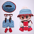 Miniatyrbild 5 av 5: /RYI/Mini Labubu Dockas Kläder Hörlursoutfit Tillbehör för 15-17cm Labubu 10cm Bomulls Docka Headset Hörlursset Kläder Gåva #1