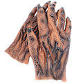 Miniatyrbild 2 av 3: Varulvslatexhandskar för Halloween, Varulvs- och Zombiehandskar, Halloweenrekvisita, Bruna 28x15 cm Brown 28X15CM