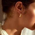 Miniatyrbillede 3 af 5: Ringe til Mænd Kvinder, Smykker Eksklusive Øreringe, 925 Sterling Sølv C-Formet Øreringe til Kvinder Fransk Trendy Forgyldt (Farve: Guld Farve)