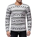 Miniatyrbild 1 av 5: Herrar Tryckta T-shirts Rund Hals Långärmad Slim Fit Pullover Toppar För Våren L