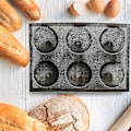 Miniatyrbillede 3 af 4: Glasfiber Silikon 6 Runde Brødform Forskellige Hamburger Cookie Puff Porøs Form Kage Tart Pan Nej