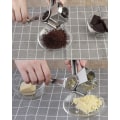 Miniatyrbilde 5 av 5: Multifunksjons roterende ostestrimler med 1 håndholdt trommel i rustfritt stål for parmesan, mozzarella, grønnsaker og mer, ergonomisk design