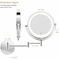 Miniatyrbild 3 av 5: /Ryi/ LED-belyst sminkspegel - 10x förstoring, belyst väggmonterad badrumsspegel, dubbelsidig flexibel svanhals, 360° rotation med USB-kabel42-