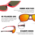 Pikkukuva 4 / 5: Polarisoidit Urheilulasit Miehille Ajamiseen, Pyöräilyyn, Kalastukseen - Aurinkolasit 100% UV-Suoja Goggles Punainen Peili Red Mirror