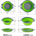 Miniatyrbilde 4 av 5: Sammenleggbar Sil 2-pakning, Bærbar Sammenleggbar Sil i Gummi for Kjøkken, Camping, Matavrenning, Frukt og Grønnsaker