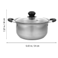 Miniatyrbillede 4 af 4: 1 stk Rustfrit Stål Suppetermo Multifunktionel Gryde Praktisk Hot Pot Med Glaslåg Sølv 18X18CM Silver 18X18CM