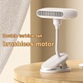 Miniatyrbilde 2 av 4: Bordvifte med klips for husholdningsbruk, ny design, dobbel turbin, sterk vind, hvit USB-klipsvifte_xrzi White 5
