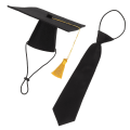 Miniatyrbillede 4 af 5: Hvalpe Outfits Kat Kostumer Katte Ferie Kostume Sæt Hvalpe Slips Dekorativ Doktorhat Sort 16.5X Black 16.5X16.5X8CM
