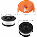 Pikkukuva 5 / 5: Trimmerilanka Black and Decker -ruohonleikkureille, 6 trimmerilankaa, 1 lankapidike ja 1 jousi_ryy