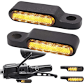 Miniatyrbillede 1 af 5: 2 stk. sorte krom LED blinklys til motorcykel, sekventiel 12 V, universal, godkendte, mini blinklys i aluminium, gult lys, vandtæt_ryy