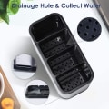 Miniatyrbilde 3 av 5: Bestikkholder Organiser 4 Rom Bestikk Oppbevaring Multifunksjonell Organiser Anti-Skli Rustfritt Stål Dryppbrett Rustfritt