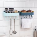 Miniatyrbillede 3 af 5: Badeværelseshylder Multifunktionel Toilet Punch-Free Opbevaringsstativ, Håndklæde Væghængt Vanity Stativ Køkkenvask Hylder 2 stk (Beige)