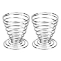 Miniatyrbilde 2 av 3: 2 stk Eggkopp i rustfritt stål Mini fjærtråd Eggbrett Eggstativ Kokt eggstativ Oppbevaring Sølv 2 stk Silver 2 pcs