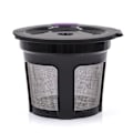 Miniatyrbilde 1 av 5: Pod Mesh Kopp Gjenbrukbart Kaffe Enkeltfilter Solo Rustfritt Stål Bakeutstyr Glass Bakeutstyr Sett (2 stk, Svart+lilla)