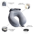 Miniatyrbillede 4 af 5: Nakkebeskyttelse U-formet pude cervikal pude memory foam lur rejsepude 100% polyester slidstærk 80 memory foam 28*29 cm_xrzi Sky blue
